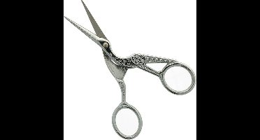 Opry borduurschaar ooievaar 11.5 cm zilver