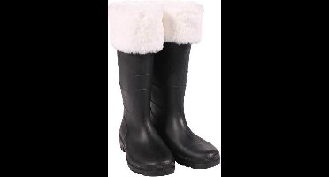 Witbaard Kerstlaarzen Deluxe Rubber/imitatiebont Zwart/wit Mt 46