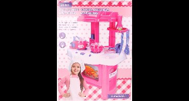 Mini Keuken Met Licht En Geluid 29-delig Roze