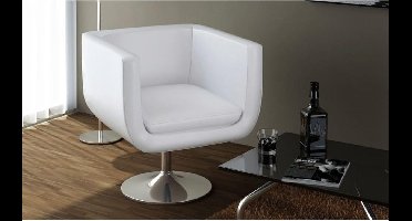 vidaXL - Barkruk - kunstleer - wit