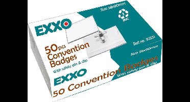 EXXO-HFP #92551 - 58*90mm Badges - Combi Clip -  24 Doos @ 50 Stuks