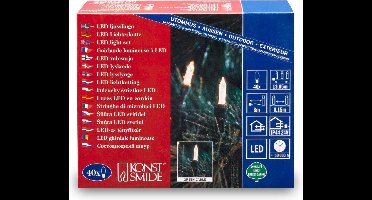 Konstsmide 6004 - Snoerverlichting - 40 lamps LED pizello - 585 cm - 24V - voor buiten - warmwit