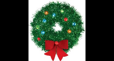 Wreath & Bow Mini Tinsel Christmas 15 cm