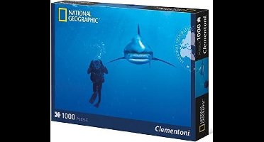 Clementoni National Geographic Legpuzzel Whitetip Shark 1000 Stukjes – 69x50x1cm | Puzzle Haai | Hobbypuzzel Diepzee