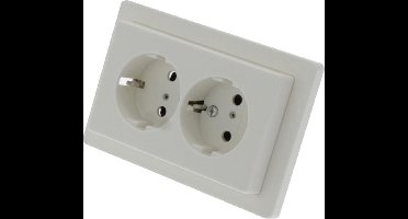 BERKER serie Q1 dubbel stopcontact met randaarde, inbouw | polarwit
