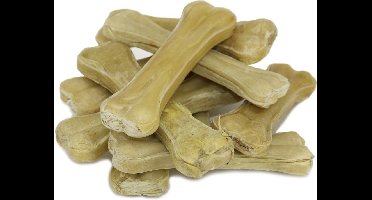 Petsnack - Hondensnack - Geperst Kauwbot - Gedroogde Buffelhuid - 15 cm - 10 stuks