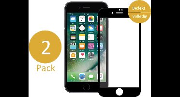 2x Screenprotector geschikt voor Apple iPhone 7 Plus - Full Screen Rand tot Rand Tempered Glass Screen protector Transparant met Zwart Carbon Bezel 3D 9H (Gehard Glas Screen Protector) - Arch / Arched