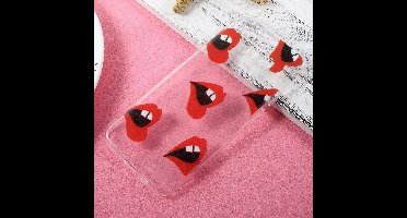 Shop4 - Samsung Galaxy S8 Plus Hoesje - Zachte Back Case Rode Lippen Transparant