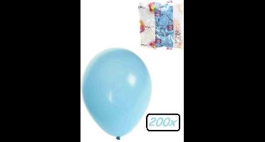 Ballonnen helium 200x licht blauw - Ballon helium lucht festival verjaardag feest baby shower licht blauw