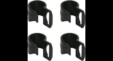 ProPlus Tentclips met sleuf - Kunststof - Voor buizen Ø 20-25 mm - Zwart - 4 stuks