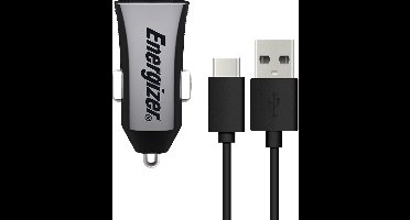 Energizer Autolader Dual Usb 12/24v 2,4a Met Usb-c Zwart
