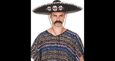Vegaoo - Zwarte Dia de los Muertos sombrero hoed - Zwart - One Size