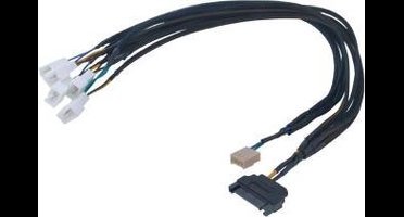 Akasa smart pwm cable for 5pwm case fans and coolers, sata power (flexa fp5s, black braided)