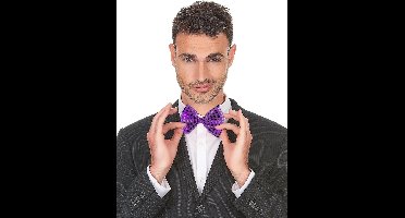 Vegaoo - Paars strikje met lovertjes voor volwassenen