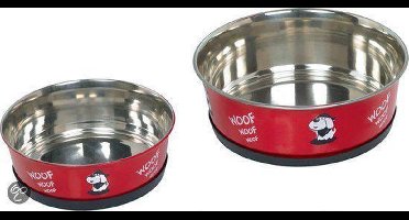 Nobby eetbak heavy bowl met antislip 13 cm - rood