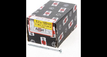 Kelfort Spaanplaatschroef platverzonken kop verzinkt pozidriv deeldraad 6.0 x 100mm (50 stuks)