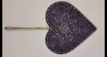 Hart - Metaal - Paars - Handmade - 45 cm