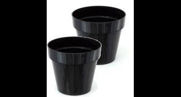 Bloempot Rond Cube Shine 17cm ANTRACIET Prosperplast / 2 STUKS ! /