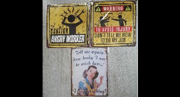 Maddeco - Blikken - wandborden - werk - gerelateerd - set 44 - blik decoratiebordje