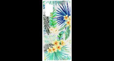 Shop4 - Geschikt voor Samsung Galaxy Note 10 Plus Hoesje - Zachte Back Case Bloemen en Bladeren Transparant