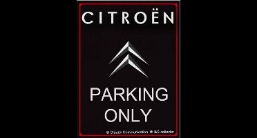 3 D Metalen wandbord "Citroën Parking Only" 30x40cm