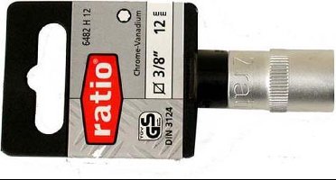 Ratio Dopsleutel 3/8 inch 19mm 6 kant