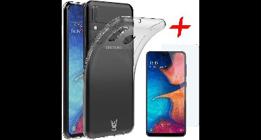 Hoesje geschikt voor Samsung Galaxy A20e - Transparant + Screen Protector