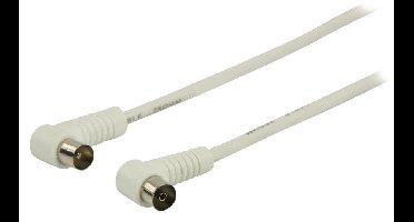 Coaxkabel Haaks Coax Male (IEC) - Coax Female (IEC) 15.0 m Wit