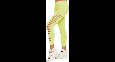 Boland Opengewerkte Legging Dames Neongroen Maat M