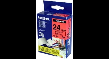 Brother TZ-451 Zwart op rood labelprinter-tape