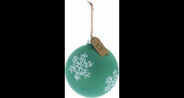 Riverdale Kerstbal Snowflakes mint green 12cm