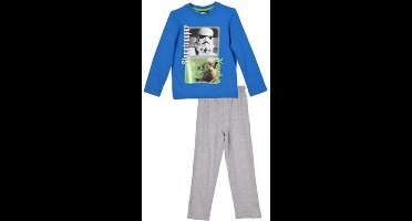 Star Wars - 2-delige Pyjamaset - Yoda & StormTrooper - Model "Prepare For Battle" - Blauw / Grijs - 104 cm - 4 jaar