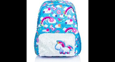 Minions Fluffy Unicorn Eenhoorn Rugzak met Fluffy voorvak 6-12 Jaar