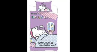 Hello Kitty sleepy Dekbedovertrek 100x135 cm, 40x60 cm - katoen