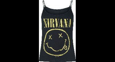Nirvana Smiley Dames Top - zwart - M