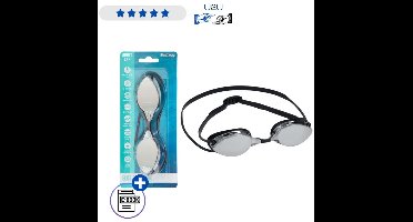 Bestway Zwembril 21066 Black Mirror - Spiegelende Zwemmasker Goggles Voor Volwassenen Vanaf 14 Jaar UV Bescherming Anti-Fog Polycarbonaat Lens Comfortabele Siliconen Pasvorm Voor Zwembad En Open Water Met Ebook