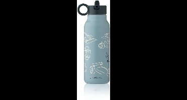 Liewood Falk Water Bottle 350 ml - Race cars / Beach blue