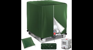 IBC Grote Handtas Hoes - Rits - 1000L - 210D - Outdoor Watertank Bescherming Hoes - Waterdicht Zonnebrand Watertank Hoes (Groen)