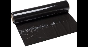 Twisk stretchfolie zwart handverpakking 450mm x 300m verpakking.