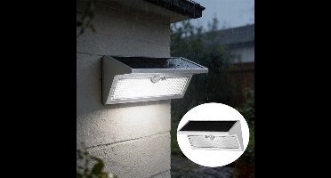 Superheldere Zonne-energie Buitenlamp - LED Bewegingssensorlamp - Buitenmuurlamp - Waterdicht - Met 4 Werkingsmodi - Wit Licht (Wit)