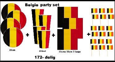 Belgie Party Set 172-delig - Diner thema feest Belgium WK food party