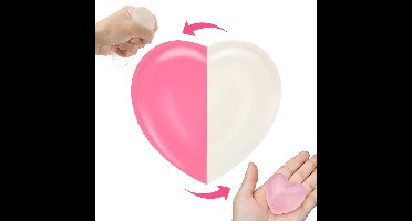 Anti-stress Hart Squishy UV-Verkleurend - Kleurveranderende Stressbal - Hartvormige Fidget Toy - Siliconen Knijpspeelgoed - Wit naar Roze/Paars - 5cm