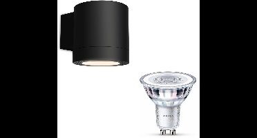 Philips Fylx Wandlamp voor Buiten Down (Zwart) - Buitenlamp - GU10 - Warmwit Licht - SceneSwitch - Eenvoudig Dimbaar met Je Klassieke Schakelaar