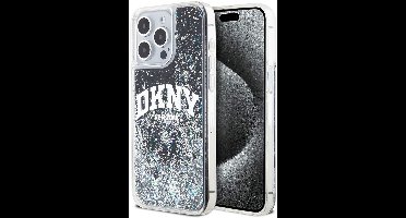 DKNY Liquid Glitter Arch Logo Back Case - Geschikt voor Apple iPhone 14 Pro (6.1") - Zwart/Zilver
