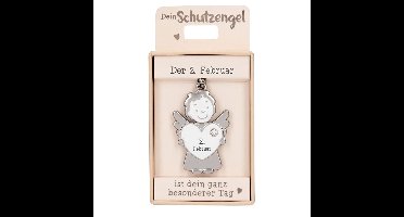 Depesche sleutelhanger engel geluk 02 februari - kleurrijk cadeau.