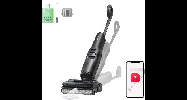 Roborock F25 ACE Pro-Vloerreiniger-Nat Droog Stofzuiger-Elektrische dweil-JetFoaming-Technologie tegen Hardnekkige Vlekken-25000 Pa-wielen ondersteund door AI-Anti-Klits Rol voor Huisdierhaar-180° Plat Ontwerp-Zelfreiniging Hoge Temperatuur-via app