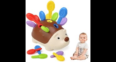 Plug-in Spel 18 Maanden, Egel Montessori Speelgoed Baby, Motorische Vaardigheden Speelgoed Treinen Hand Oog Coördinatie Peuter Leerzaam Speelgoed Cadeaus Voor Kinderen Jongens Meisjes Van 2-3 Jaar