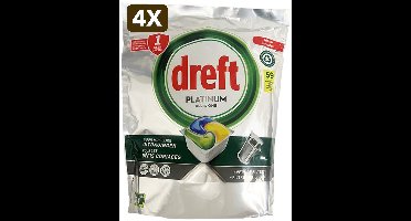 4 x Dreft Vaatwastabletten - All-in-One Platinum - Lemon - 59 tabs