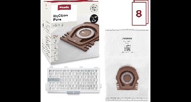 Miele Stofzuigerzakken HyClean Pure CO XL-Pack (8 stuks) + HEPA FILTER + geschikt voor de Miele Guard M1