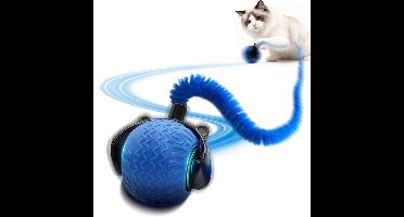 Interactief Kat Speelgoed Bal - Automatisch Interactief Kat Speelgoed voor Binnenkatten - Oplaadbaar Kat Verrijking Speelgoed voor Kleine/Middelgrote/Grote Katten om Ze Bezige te Houden (Blauw, 1 stuk)